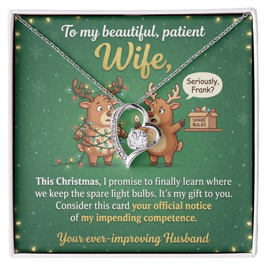 To My Wife Necklace From Husband - Funny Christmas Gift For Her, Holiday Gift, Love Knot Necklace-LKN97289
