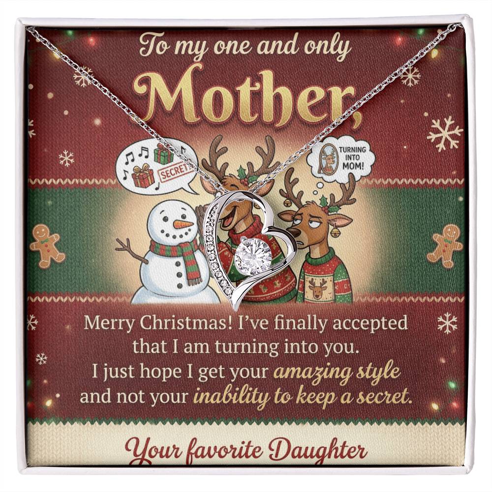 To My Mother Necklace From Daughter, Funny Christmas Gift for Mom, Holiday Present - Love Knot Necklace-LKN61833