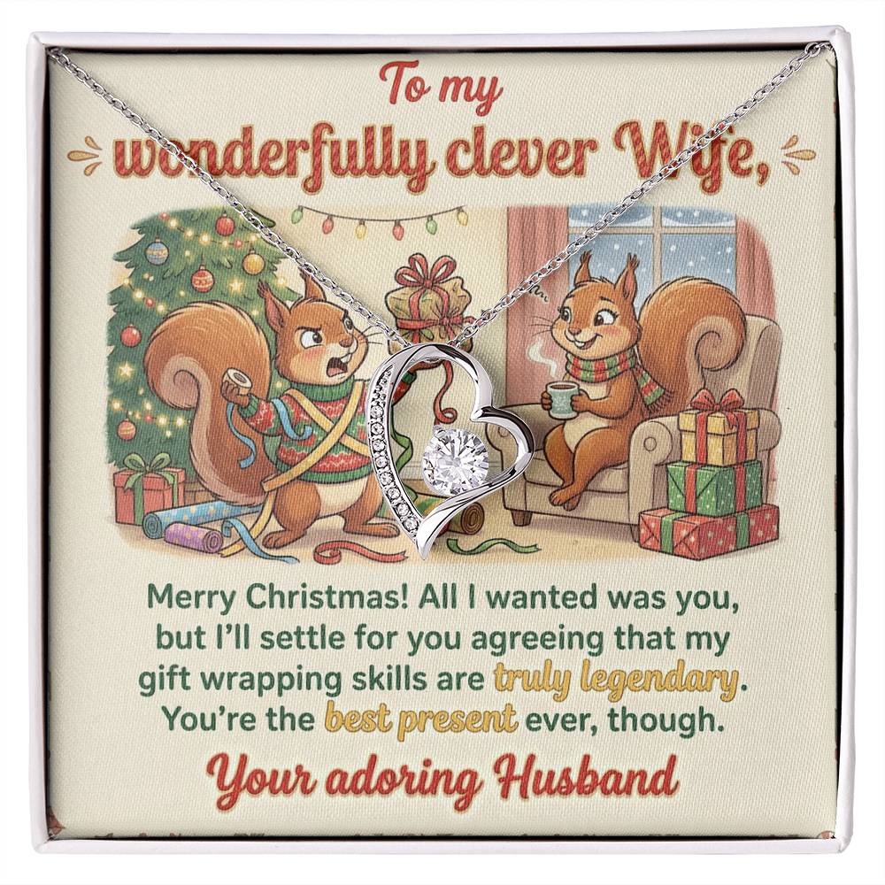 To My Wife Necklace From Husband, Funny Christmas Gift For Her, Romantic Wife Gift - Love Knot Necklace-LKN81966