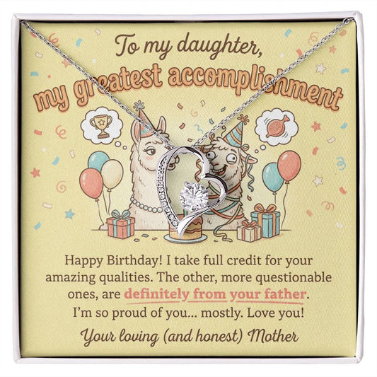 To My Daughter Necklace From Mother - Funny Birthday Gift, Mom and Daughter Gift - Love Knot Necklace-LKN97263