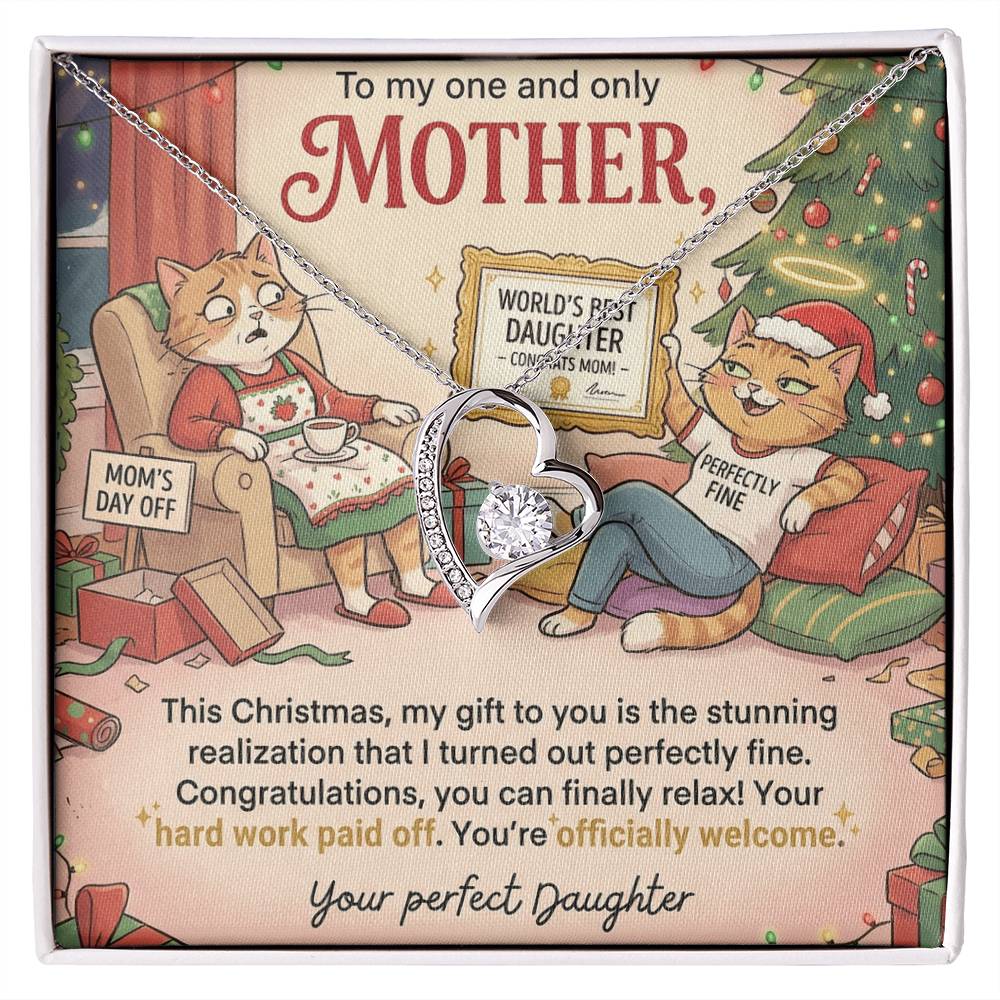 To My Mother Necklace From Daughter, Funny Christmas Gift For Mom, Hard Work Paid Off, Love Knot Necklace-LKN94846