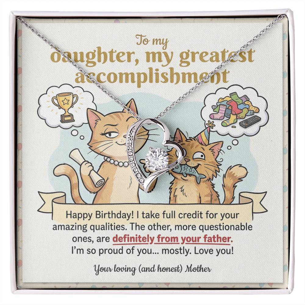 To My Daughter Necklace From Mother, Happy Birthday Gift, Gift For Daughter From Mom, Mother Daughter Present, Love Knot Necklace-LKN54153