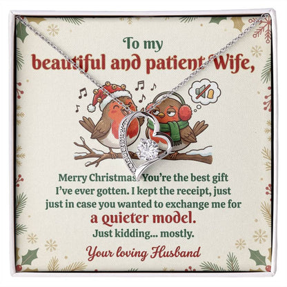 To My Wife Necklace From Husband, Funny Christmas Gift For Her, Xmas Gift Idea - Love Knot Necklace-LKN91668