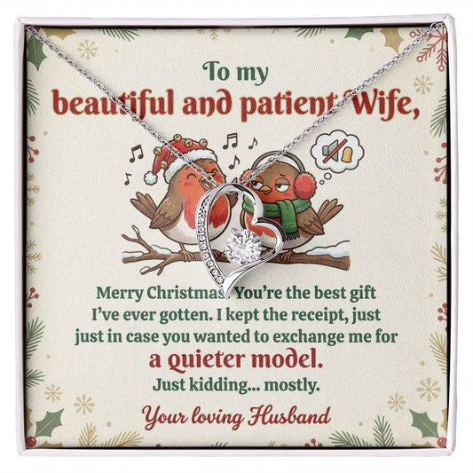 To My Wife Necklace From Husband, Funny Christmas Gift For Her, Xmas Gift Idea - Love Knot Necklace-LKN91668