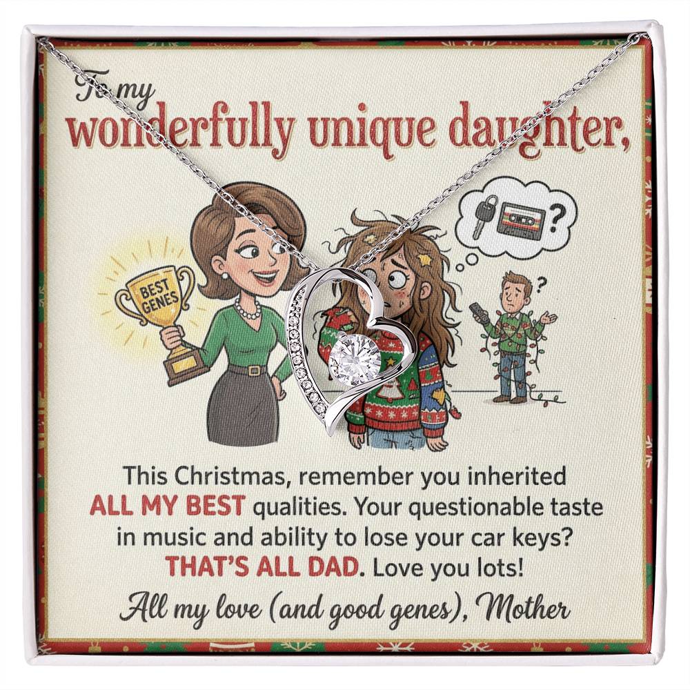 To My Daughter Necklace From Mother, Funny Christmas Gift, Birthday Gift For Daughter, Mother Daughter Gift - Love Knot Necklace-LKN73614