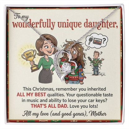 To My Daughter Necklace From Mother, Funny Christmas Gift, Birthday Gift For Daughter, Mother Daughter Gift - Love Knot Necklace-LKN73614