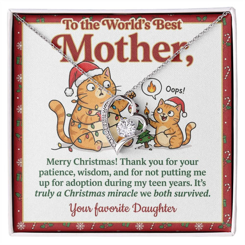 To My Mother Necklace From Daughter - Funny Christmas Gift for the World's Best Mom - Love Knot Necklace-LKN21180