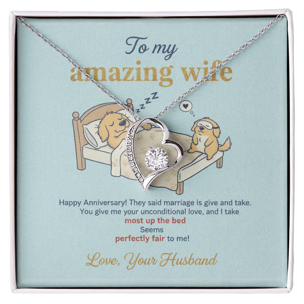 To My Wife Necklace From Husband, Happy Anniversary Gift, Funny Marriage Gift For Wife - Love Knot Necklace-LKN51197