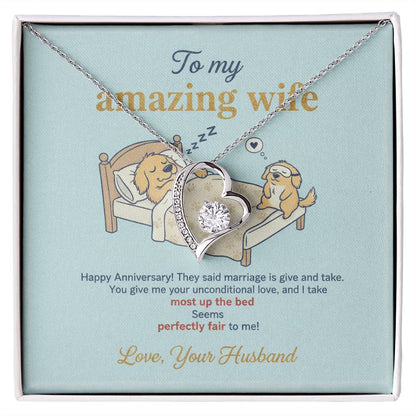 To My Wife Necklace From Husband, Happy Anniversary Gift, Funny Marriage Gift For Wife - Love Knot Necklace-LKN51197