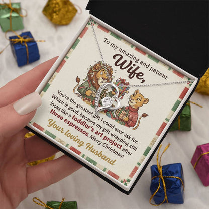 To My Wife Necklace From Husband, Funny Christmas Gift for Wife, Xmas Present, Love Knot Necklace-LKN48894