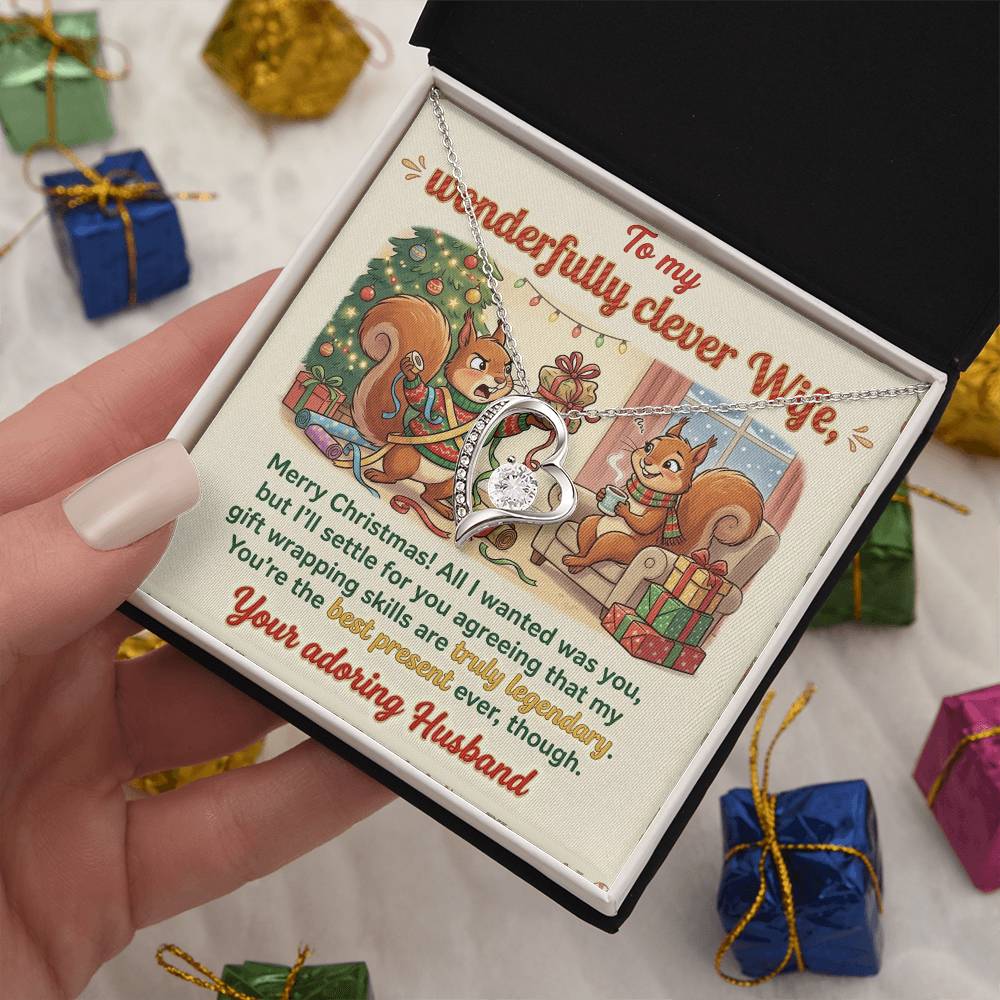 To My Wife Necklace From Husband, Funny Christmas Gift For Her, Romantic Wife Gift - Love Knot Necklace-LKN81966