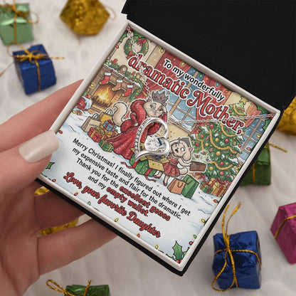 To My Mother Necklace From Daughter, Funny Christmas Gift for Mom, Humorous Holiday Gift, Love Knot Necklace-LKN75094