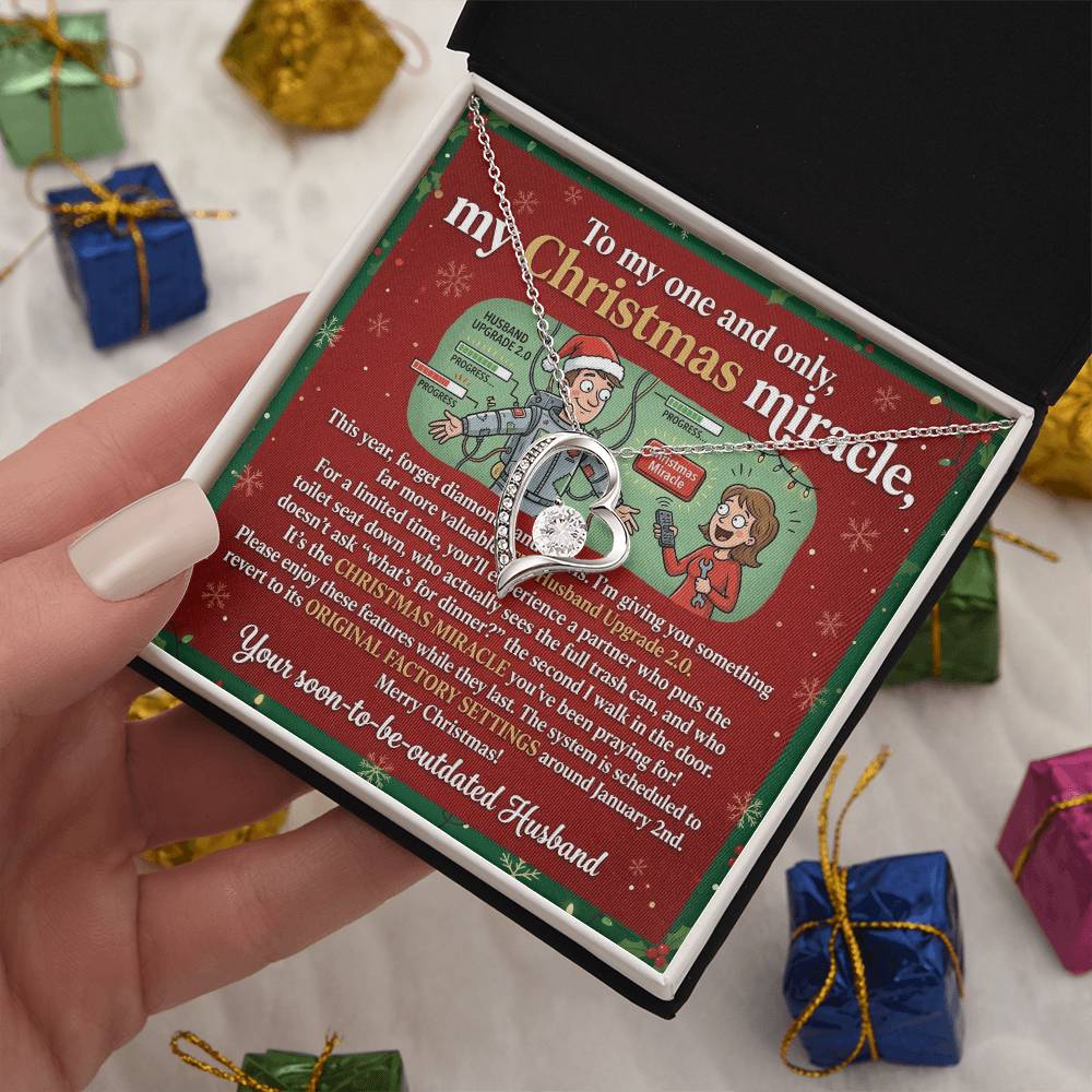 To My Wife Necklace From Husband, Funny Christmas Gift, Holiday Present for My One and Only, Christmas Miracle - Love Knot Necklace-LKN96385