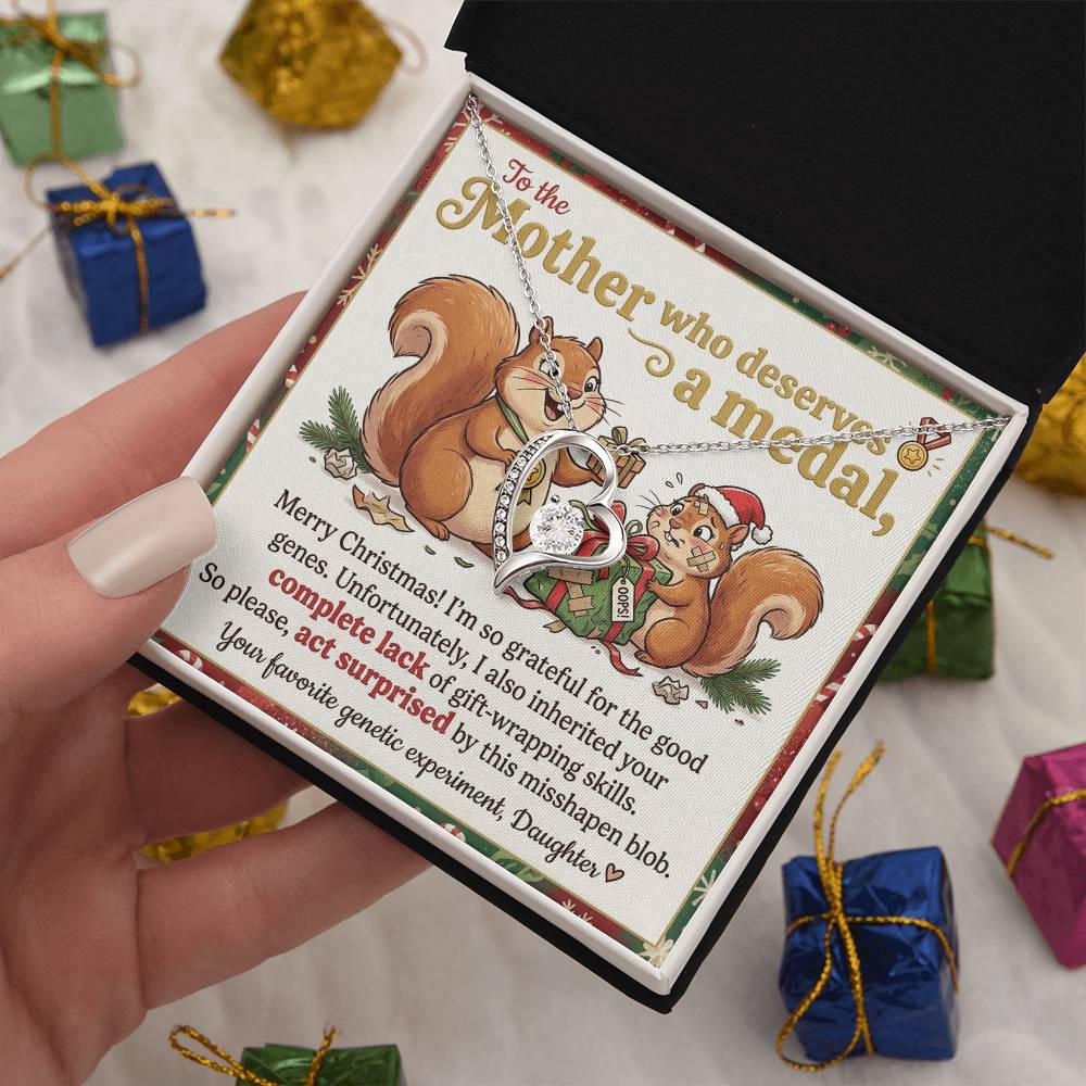 To My Mother Necklace From Daughter, Funny Christmas Gift, Holiday Gift for Mom - Love Knot Necklace-LKN83215