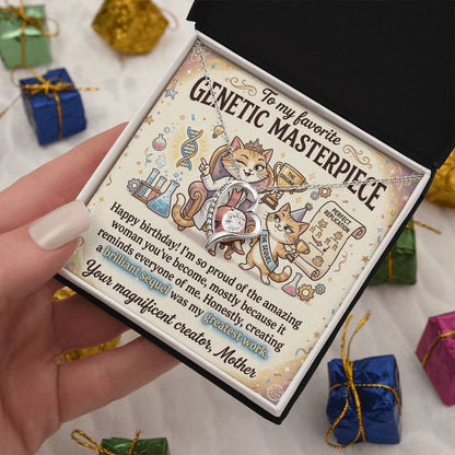 To My Daughter Necklace From Mom - Happy Birthday Gift, Funny Sentimental Gift for Adult Daughter, Genetic Masterpiece - Love Knot Necklace-LKN82560