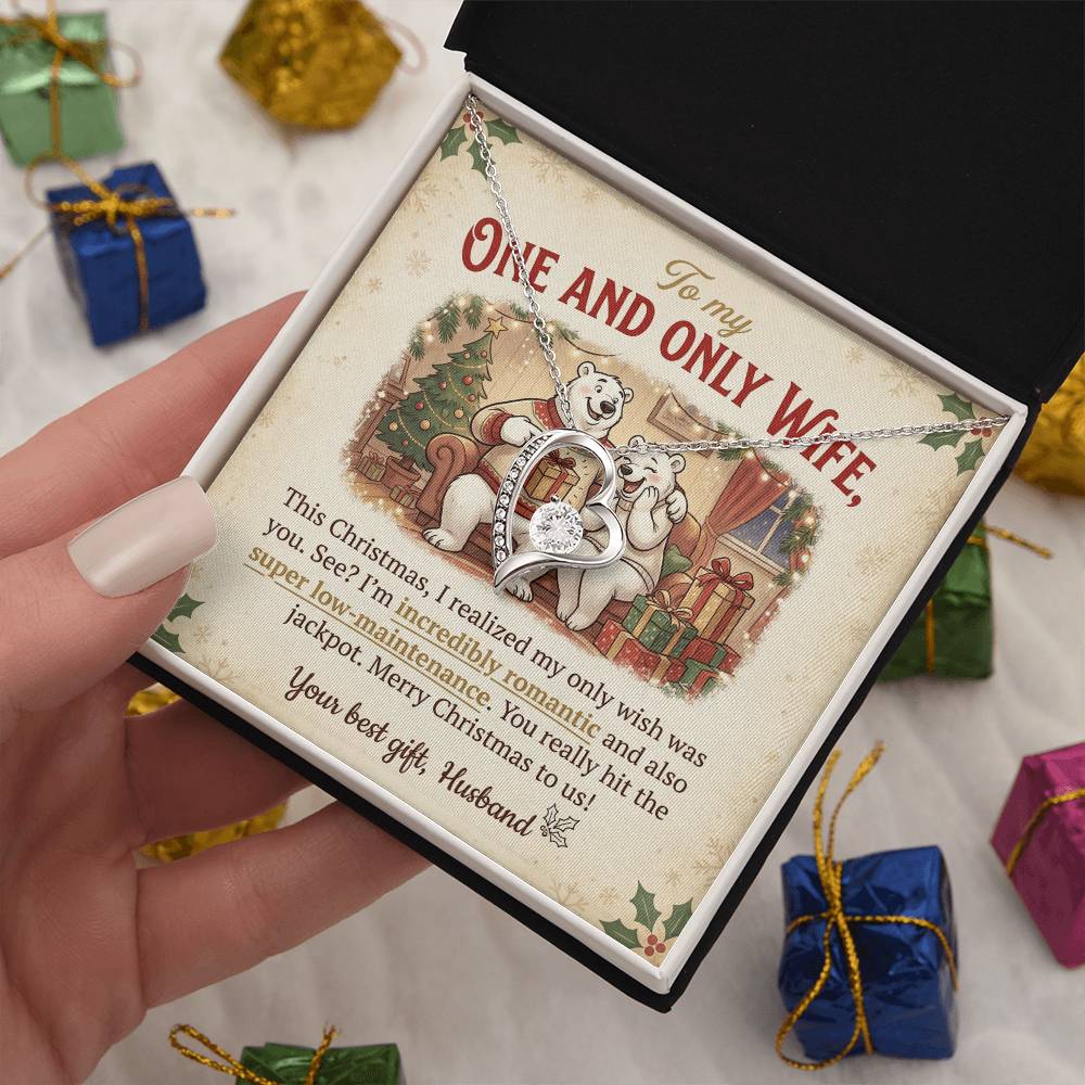 To My One and Only Wife Necklace From Husband, Funny Christmas Gift for Her, Romantic Wife Present, Love Knot Necklace-LKN15984