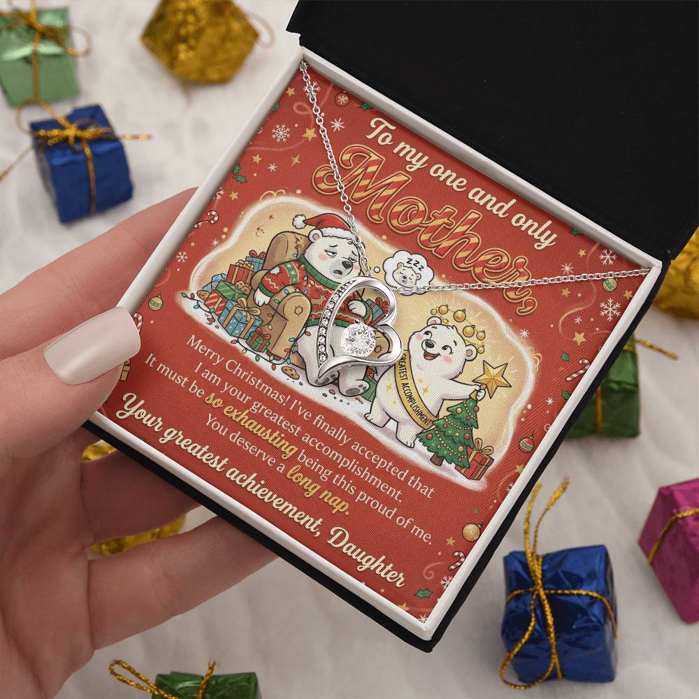 To My Mother Necklace From Daughter, Funny Christmas Gift for Mom, Birthday Present - Love Knot Necklace-LKN12082