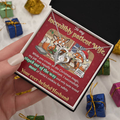 To My Wife Necklace From Husband, Funny Christmas Gift, Holiday Gift for Wife, Love Knot Necklace-LKN62322