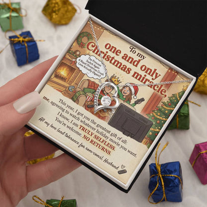 To My Wife Necklace From Husband, Funny Christmas Gift, Holiday Present for Her, Romantic Gift for Wife - Love Knot Necklace-LKN65965