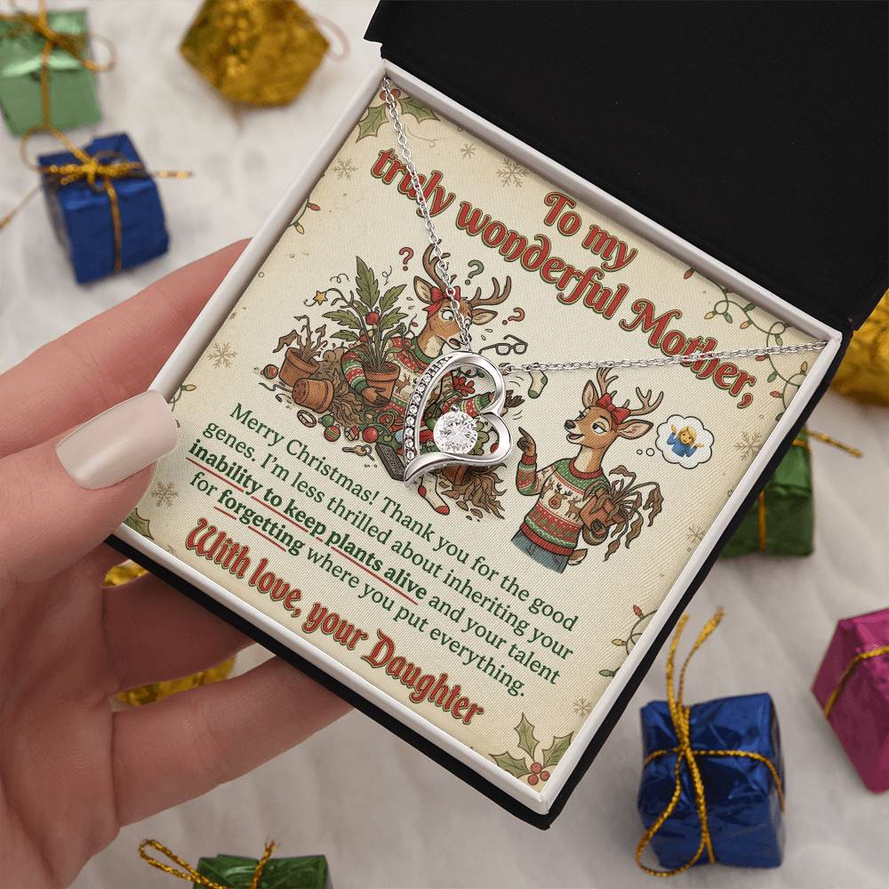 To My Mother Necklace From Daughter, Funny Christmas Gift For Mom, Xmas Present For Her, Love Knot Necklace-LKN53783