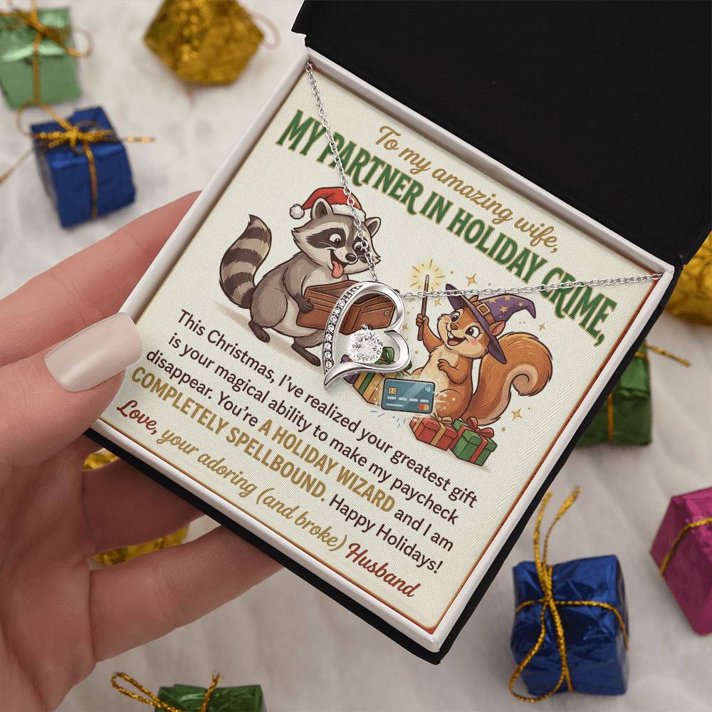 To My Wife Necklace From Husband, Funny Christmas Gift, Partner In Holiday Crime, Love Knot Necklace-LKN99813