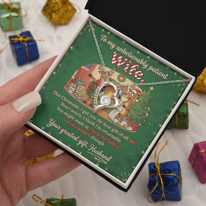 To My Wife Necklace From Husband, Funny Christmas Gift, Romantic Anniversary Gift for Her, Love Knot Necklace-LKN50129