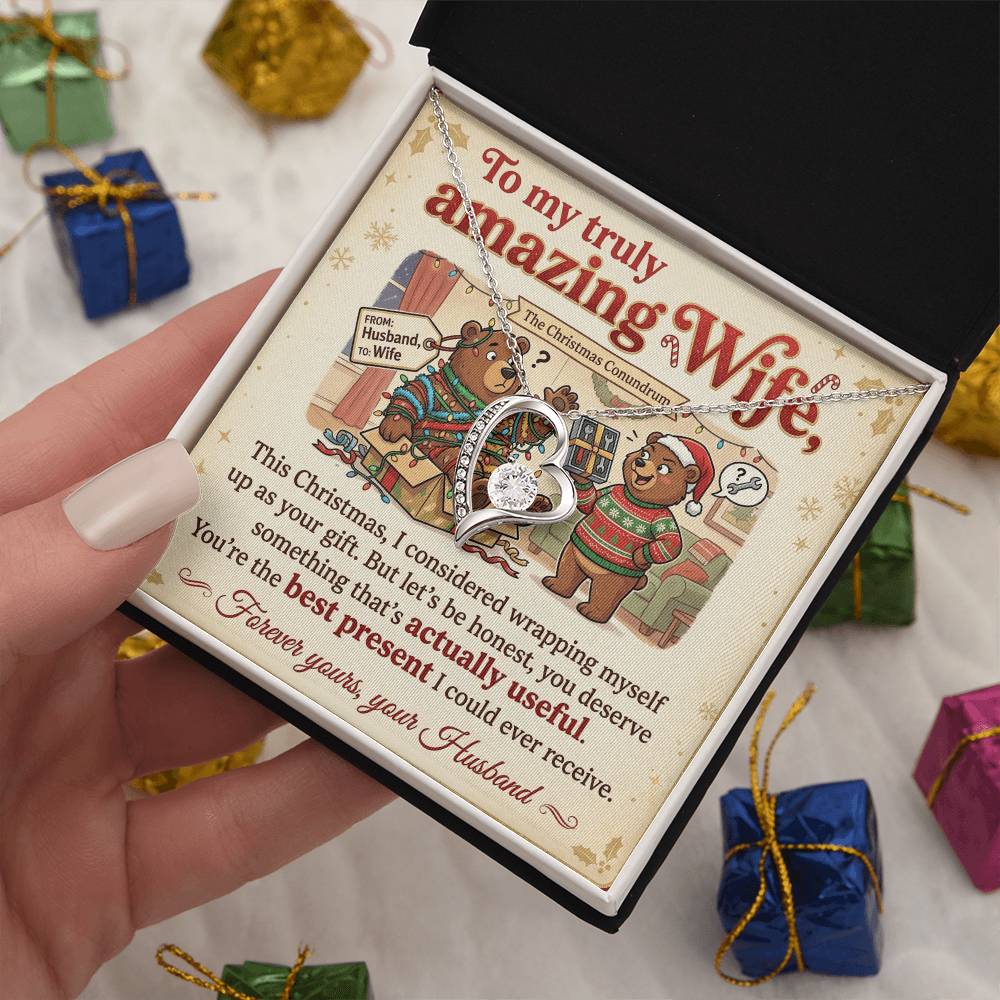 To My Wife Necklace From Husband, Funny Christmas Gift, You're The Best Present, Love Knot Necklace-LKN85554