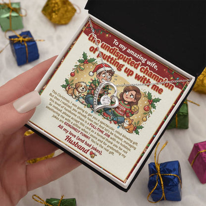 To My Wife Necklace From Husband, Funny Christmas Gift, Holiday Present For Her, Love Knot Necklace-LKN93284