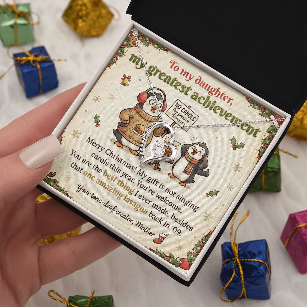 To My Daughter Necklace From Mother, Funny Christmas Gift, Best Thing I Ever Made, Xmas Present From Mom, Love Knot Necklace-LKN24923