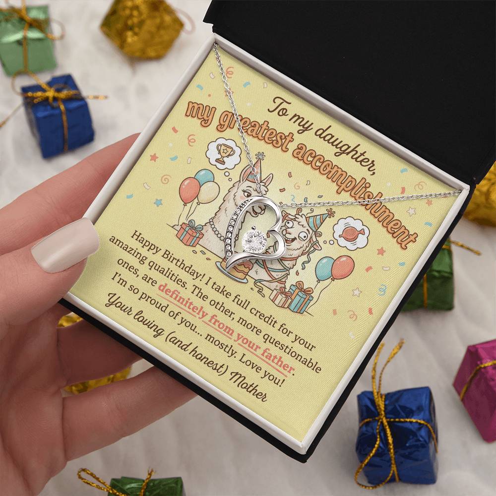 To My Daughter Necklace From Mother - Funny Birthday Gift, Mom and Daughter Gift - Love Knot Necklace-LKN97263