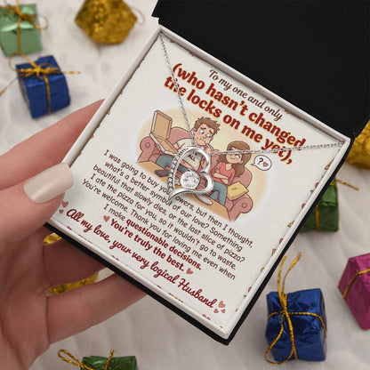 To My Wife Necklace From Husband, Funny Anniversary Gift For Her, Romantic Birthday Present, Thank You For Loving Me - Love Knot Necklace-LKN91999