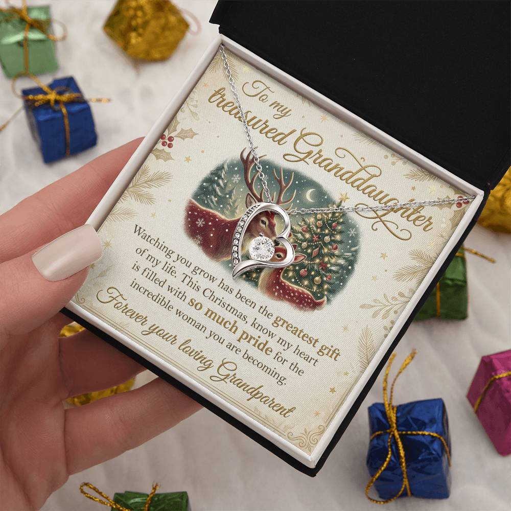 To My Granddaughter Necklace From Grandparent, Christmas Gift For Granddaughter, Grandparent To Granddaughter Gift - Love Knot Necklace-LKN23442