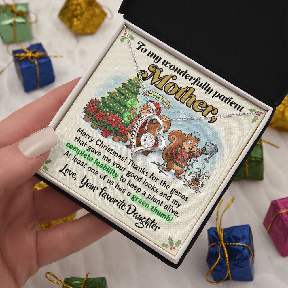 To My Mother Necklace From Daughter, Funny Christmas Gift For Mom, Holiday Present, Love Knot Necklace-LKN11476