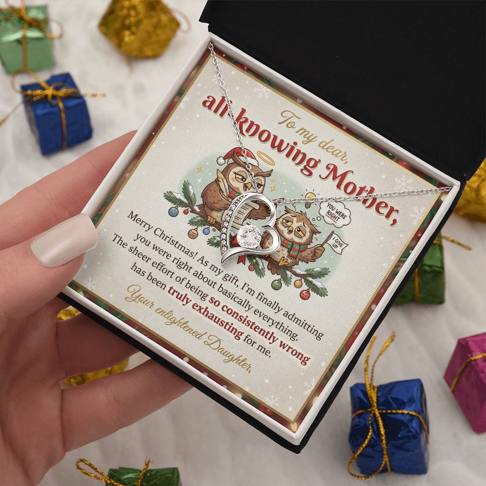 To My Mother Necklace From Daughter, Funny Christmas Gift for Mom, Mother Daughter Gift, You Were Right, Love Knot Necklace-LKN28572