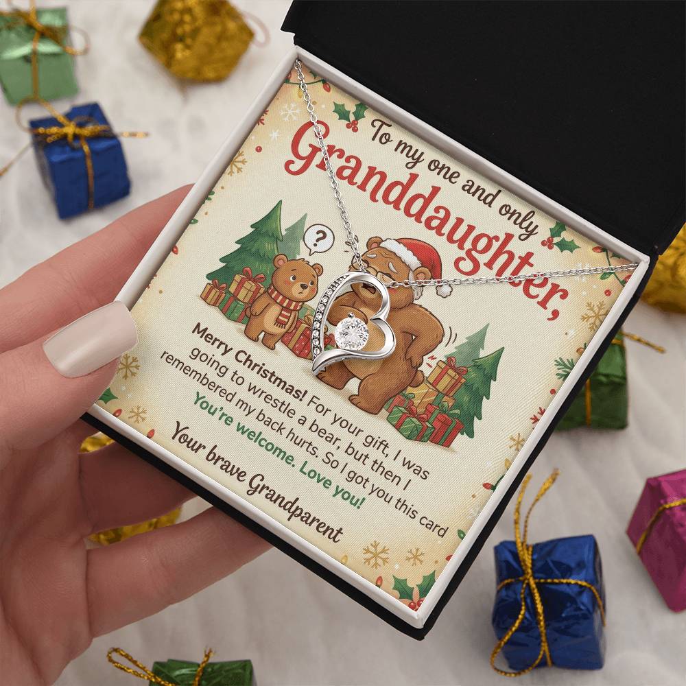 To My Granddaughter Necklace From Grandparent, Funny Christmas Gift, Granddaughter Christmas Present, Sentimental Gift - Love Knot Necklace-LKN36805