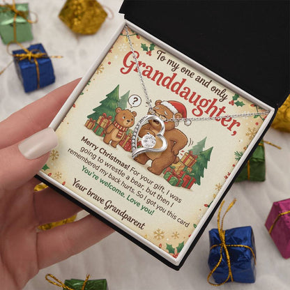 To My Granddaughter Necklace From Grandparent, Funny Christmas Gift, Granddaughter Christmas Present, Sentimental Gift - Love Knot Necklace-LKN36805