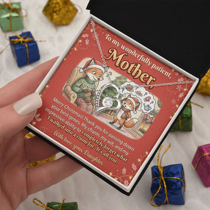 To My Mother Necklace From Daughter, Funny Christmas Gift for Mom, Xmas Present, Sentimental Gift from Daughter, Love Knot Necklace-LKN34947