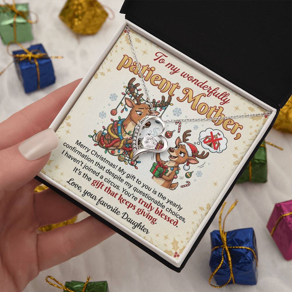 To My Mother Necklace From Daughter, Funny Christmas Gift For Mom, Xmas Present, Birthday Gift - Love Knot Necklace-LKN36317