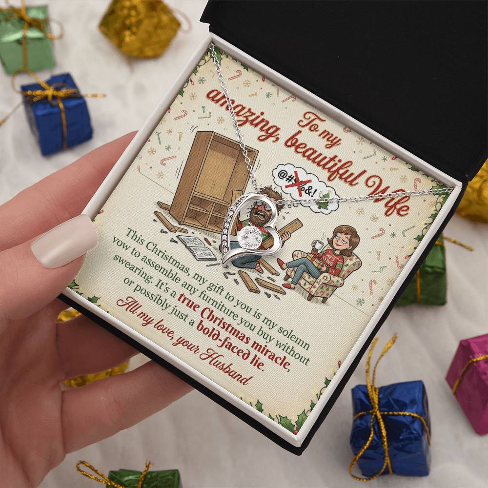 To My Wife Necklace From Husband, Funny Christmas Gift, Holiday Present for Her - Love Knot Necklace-LKN45614