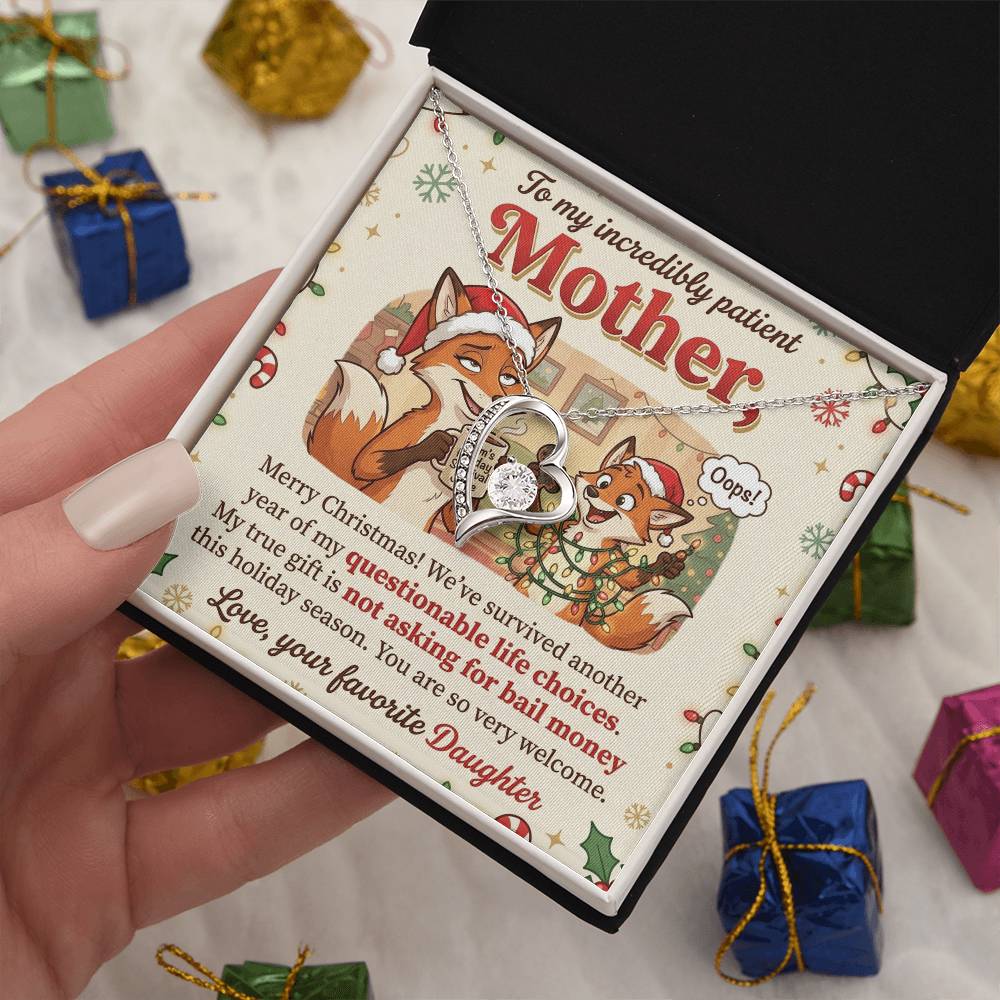 To My Mother Necklace From Daughter, Funny Christmas Gift For Mom, Holiday Present, Mother Daughter Gift - Love Knot Necklace-LKN49035