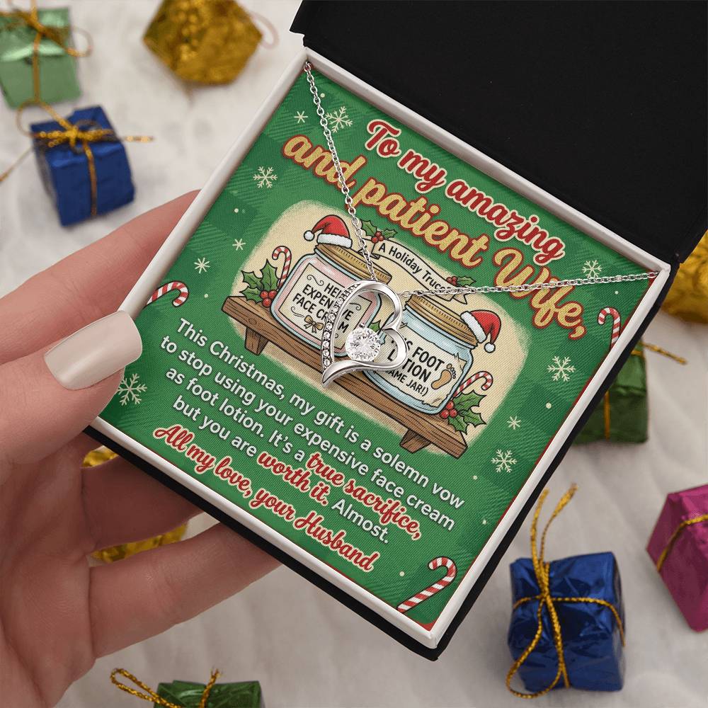 To My Wife Necklace From Husband, Funny Christmas Gift, Holiday Present for Her, Love Knot Necklace-LKN12201