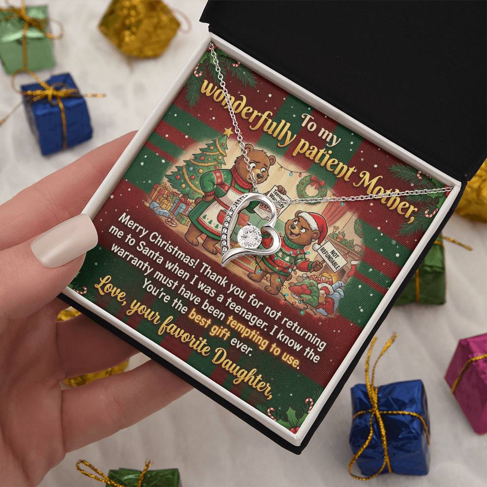 To My Mother Necklace From Daughter, Funny Christmas Gift For Mom, Birthday Gift, You're The Best Gift Ever, Love Knot Necklace-LKN10030