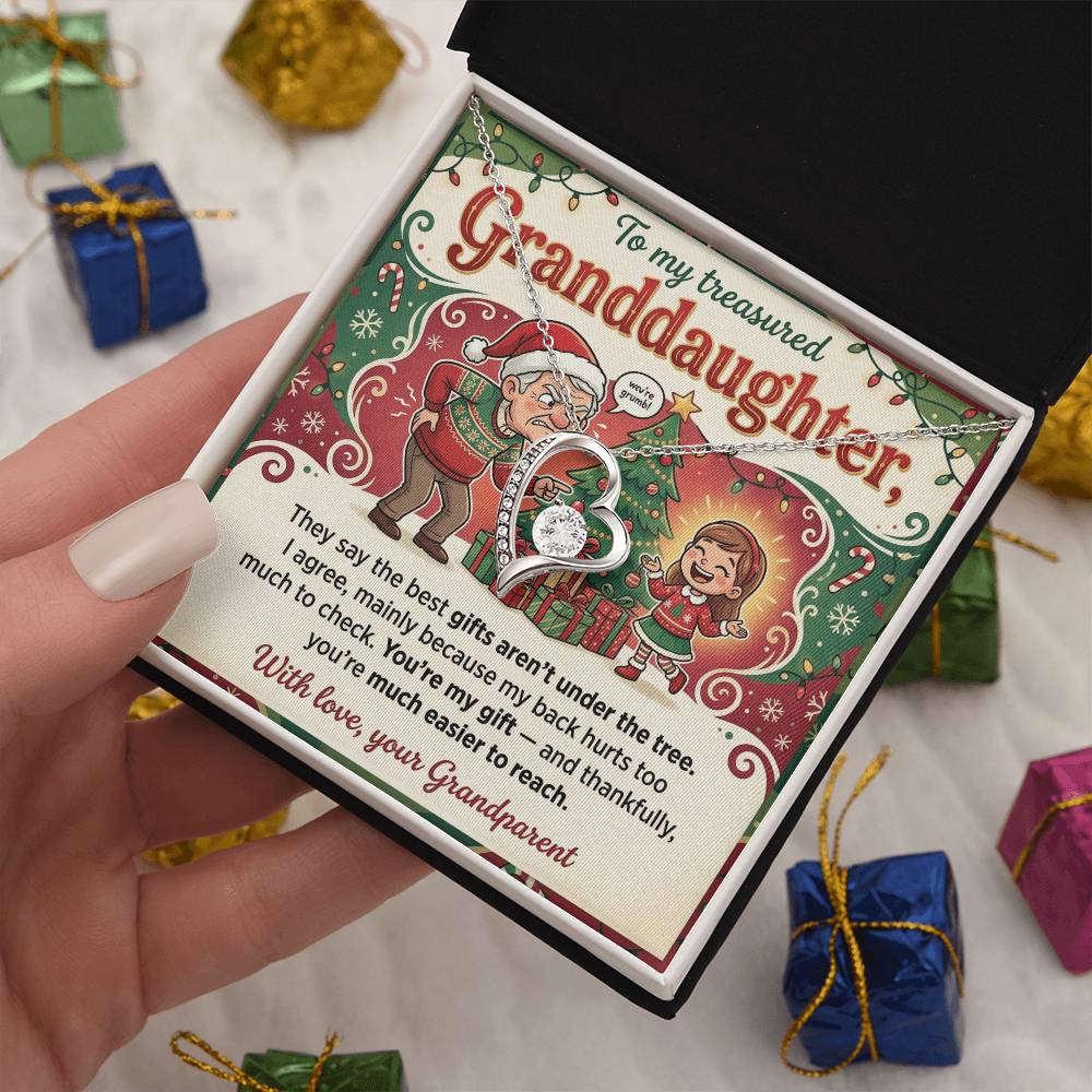 To My Granddaughter Necklace From Grandparent, Funny Christmas Gift, Xmas Present For Granddaughter, Granddaughter Jewelry - Love Knot Necklace-LKN75837