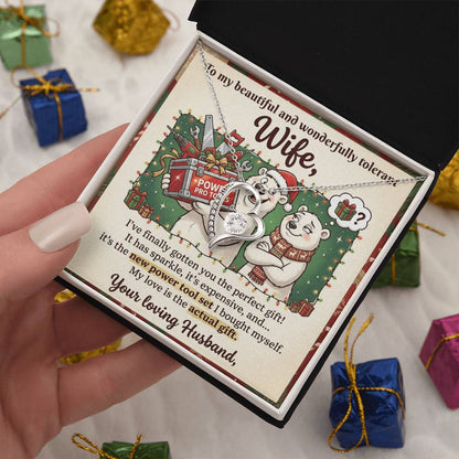 To My Wife Necklace From Husband, Funny Christmas Gift, Humorous Birthday Present for Her, Love Knot Necklace-LKN61772