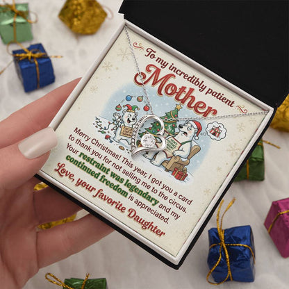 To My Mother Necklace From Daughter, Funny Christmas Gift For Mom, Holiday Appreciation Gift - Love Knot Necklace-LKN45568