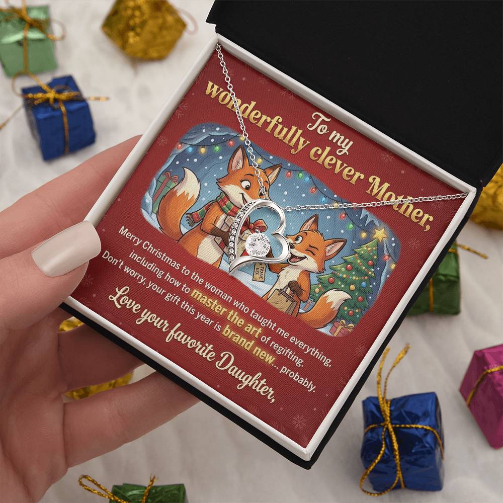 To My Mother Necklace From Daughter, Funny Christmas Gift for Mom, Holiday Gift for Mother, Love Knot Necklace-LKN49125