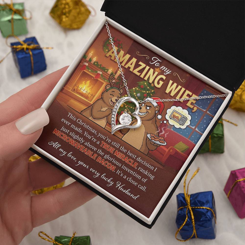 To My Wife Necklace From Husband, Funny Christmas Gift for Her, Holiday Gift, Love Knot Necklace-LKN25037