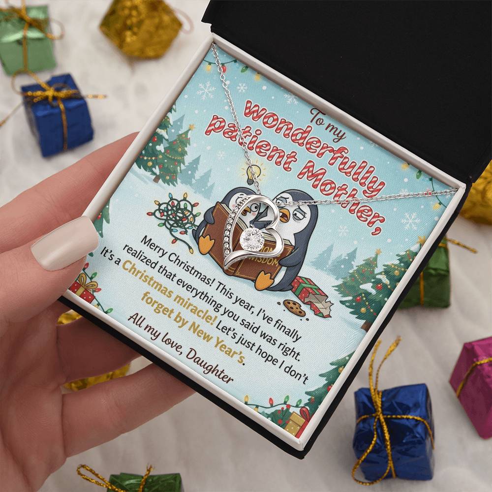 To My Mother Necklace From Daughter, Funny Christmas Gift for Mom, Mom Birthday Gift, Love Knot Necklace-LKN83182