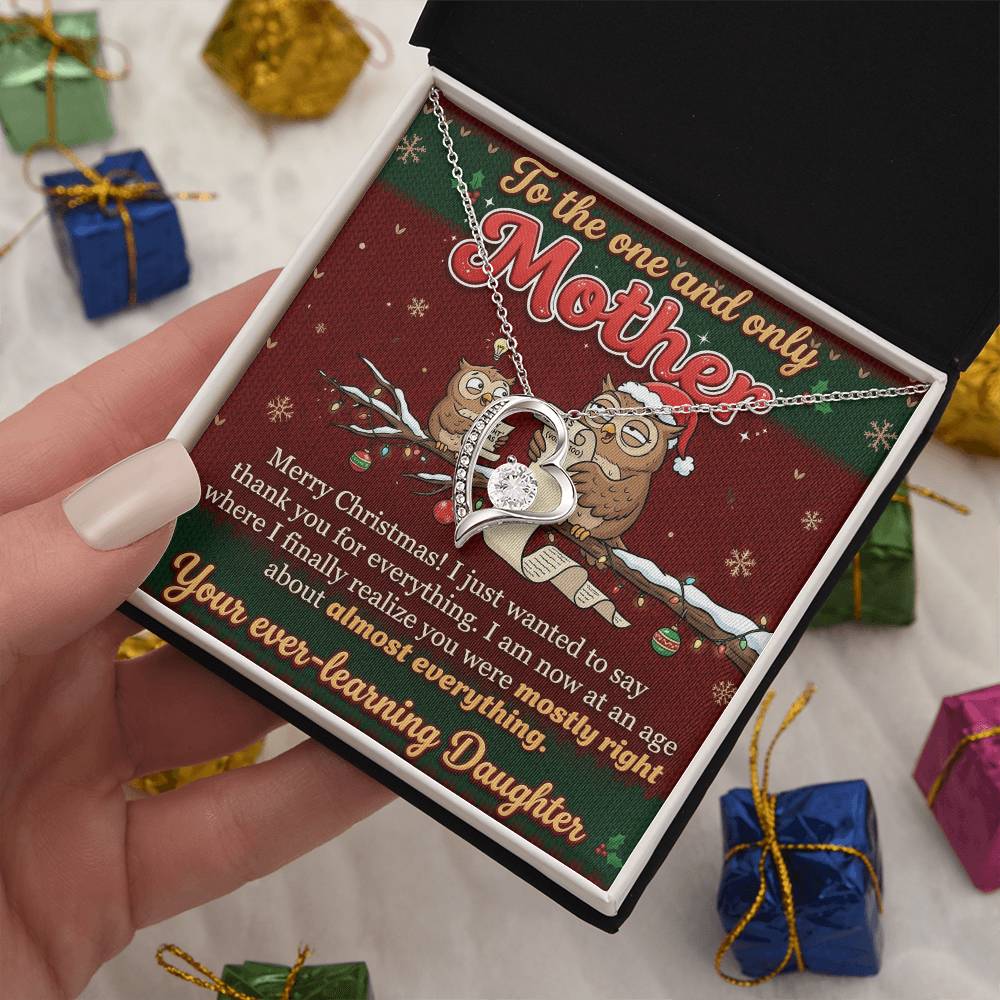 To My Mother Necklace From Daughter, Funny Christmas Gift, Holiday Present For Mom - Love Knot Necklace-LKN64879