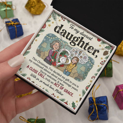 To My Daughter Necklace From Mother, Funny Christmas Gift for Daughter, Sentimental Teenage Years Present, Love Knot Necklace-LKN81682